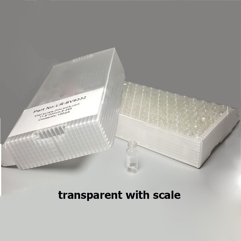 100 Stks/partij 1.5Ml/2Ml Schroef Liquid Chromatography Glas Sample Fles Hplc Autosampler Headspace Flesjes: transparent A