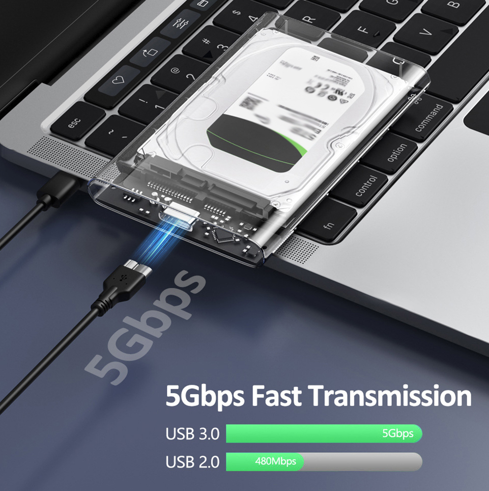 SATA to Type C/ USB 3.0/ USB 3.1 External Hard Drive Enclosure 2.5inch SSD Enclosure Tool-Free Installation 5Gbps Hard Disk box