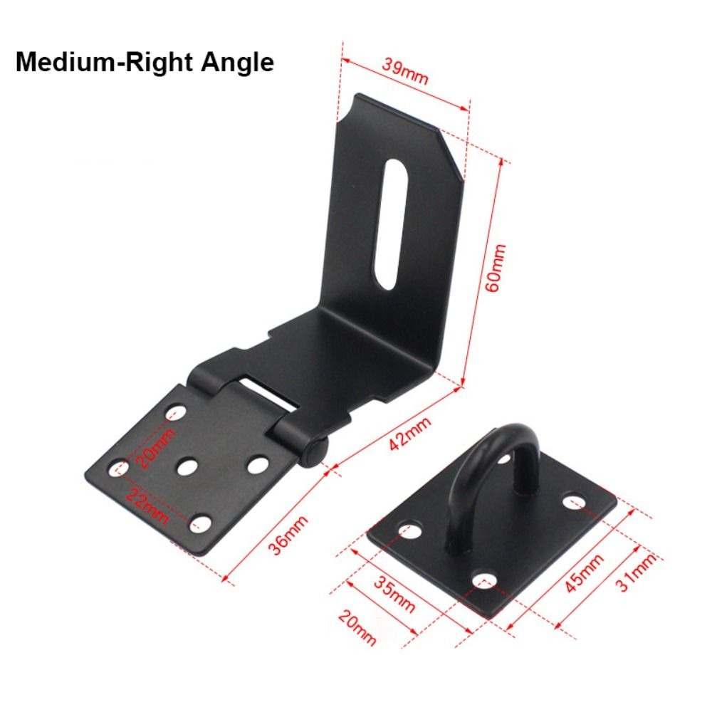 Hangslot Hasp Deur Sluiting Lock 90 Graden Haakse Schuur Gate Klink Huishoudelijke Anti-inbraak Bolt Deur Gesp Met montage Schroef: WHITE