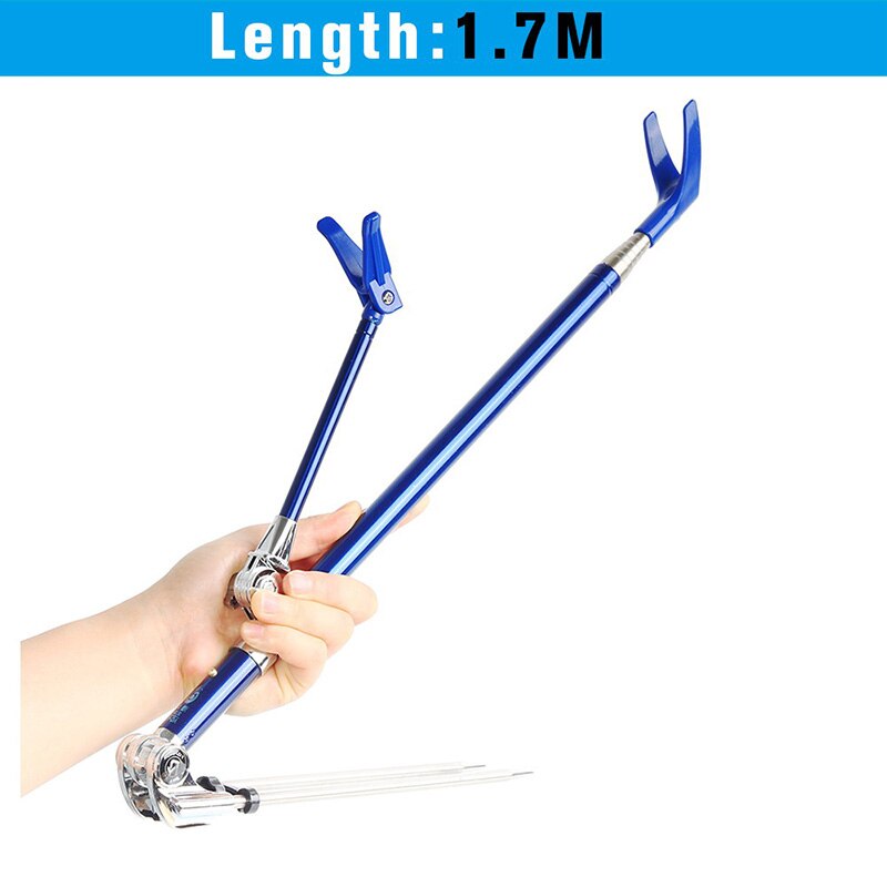 1.5M 1.7M 2.1M 2.3M Telescoping Fish Rod Stand Bracket Fishing Tool Hand Rod Holder Angle Adjustable Fishing Rods Holder: AC Bule 1.7m