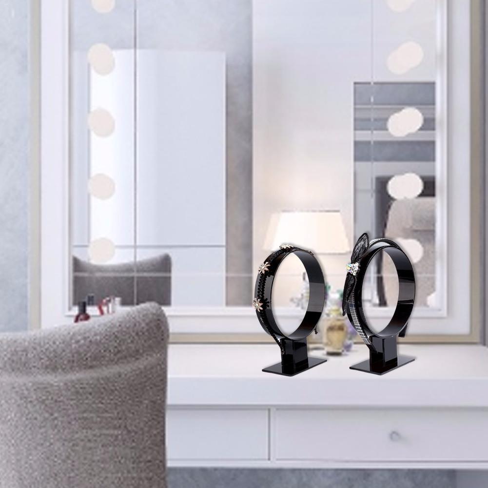 Serre-tête en acrylique transparent noir | 2 pièces, support de bandeau, organisateur de couvre-chef, support d'affichage standard, accessoires pour cheveux