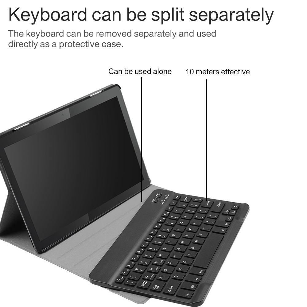 Keyboard Case for Lenovo Tab M10 TB-X605F TB-X605L Removable Detachable PU Leather Bluetooth Keyboard Cover