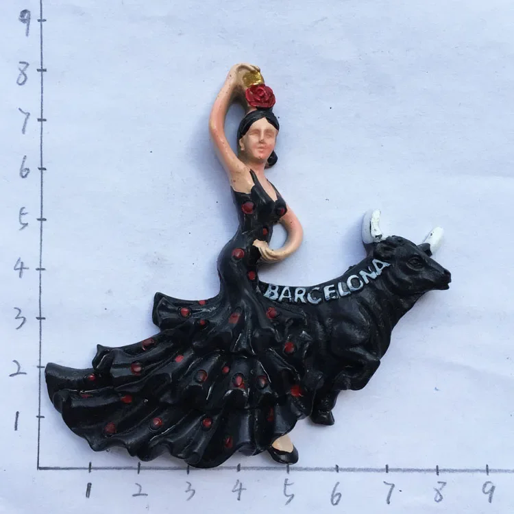 Magneet Tenerife Spanje Barcelona Toerisme Souvenirs Flamenco Danser Malaga Koelkast 3D Magnetische Stickers Ideeën