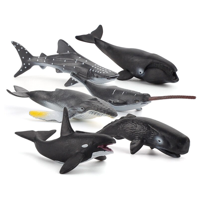 Originele Directe Verkoop Plastic Effen Oceaan Dier Model Set Dolfijn Haai Walvis Decoratie Speelgoed