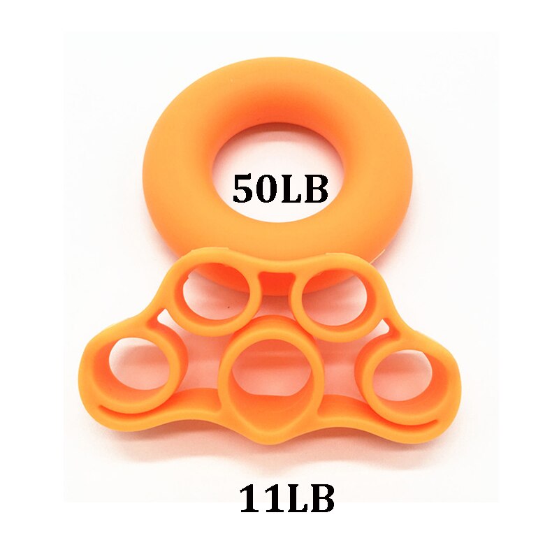 2Pcs Hand Gripper Grip Silicone Ring Hand Resistance Band Finger Stretcher-Exercise Forearm Wrist Training Carpal Expander ZXH: Orange