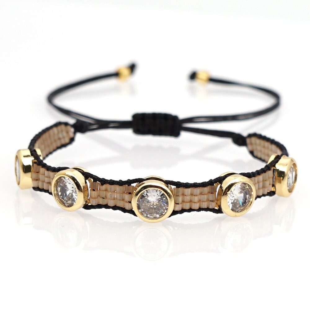 Go2boho Miyuki Armband Vrouwen Rhinestone Pulseras Bileklik Mode Accessoires Sieraden Fabriek Handgemaakte Weefgetouw Armbanden Sieraden: MI-B190544G