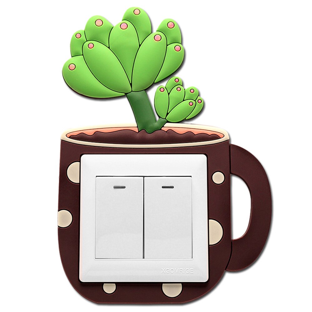 Cartoon 3D Luminous on-off Night Light Switch Outlet Wall Stickers for Kids Home Bedroom Living Room Decor House Decorations: 02