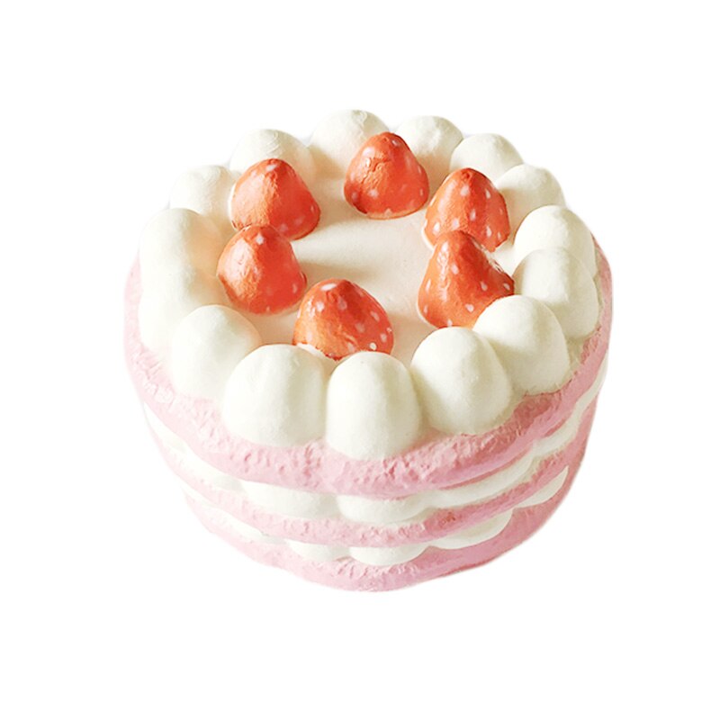 Jumbo Strawberry Cake Squishy Simulation PU Bread Slow Rising Soft Squeeze Toy Sweet Scented for Children Birthday Fun: Pink