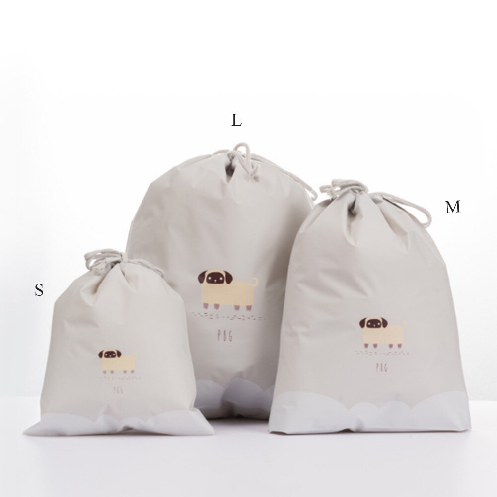 Women Cute Beauty Waterproof Drawstring Makeup Cosmetic Travel Toiletry Bag Packing Organizers Bags Cute Animals Drawstring Bags: grey / M
