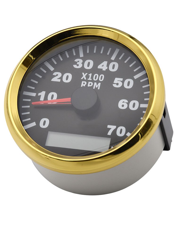 7000Rpm Tacho Gauge M18 / M16 Auto Boot Toerenteller Sensor 85Mm Toerenteller Met Urenteller Truck Auto Boot Diesel motor Goud