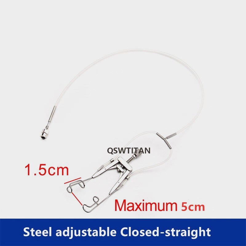 Écarteur de paupière réglable, instrument chirurgical à double paupière: Closed-straight-ss