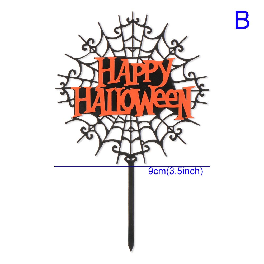 Halloween cupcake toppers dekorer blokk buh Alv spøkelse edderkopp heks lue katt kake dessert kake dekorasjon toppers festutstyr: B