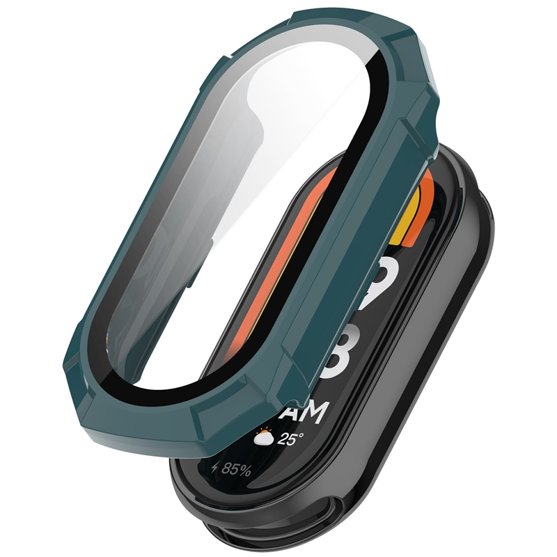 Protective PC Case Glass For Xiaomi Mi Band 9 Smartwatch Screen Protector Frame Bumper for Xiaomi Mi Band 8 7 6 Mi Band9 Cover: L / Orange