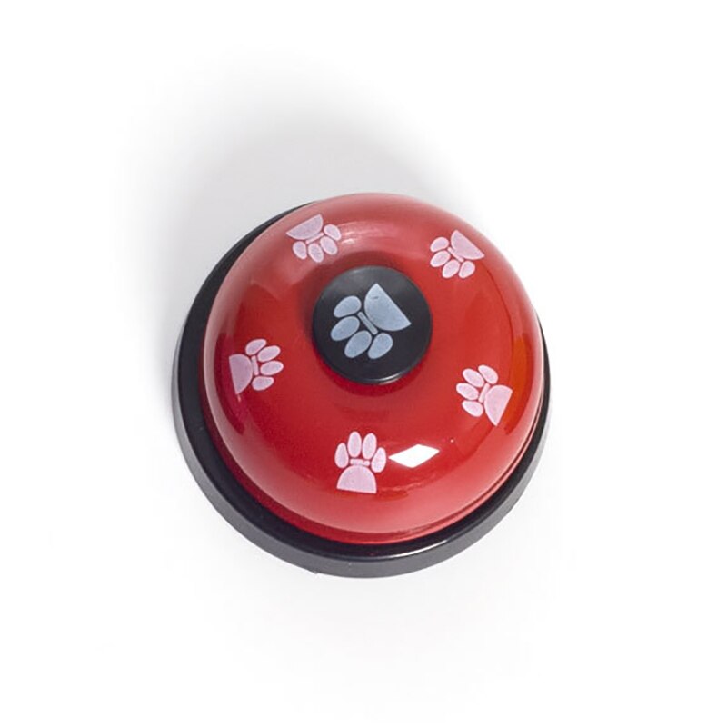 Kæledyrstræningsforsyninger hundetræningsklokker kattehundlegetøj farverig rustfri spiseklokke hvalpetræningsudstyr: Rød