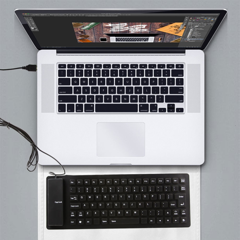 85 tasten Faltbare Tastatur Tragbare verdrahtet USB Stumm Silikon klapp Tastatur für Laptop/Computer