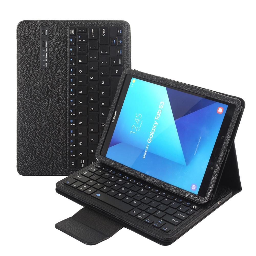 For Samsung Galaxy Tab S3 9.7 T820 T825 T550 T555 Wireless Bluetooth Keyboard Case Tablet Flip Leather Stand Cover+Pen