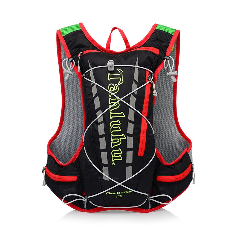 15L Drinkrugzak Rugzak Rugzak Tas Vest Harnas Fietsen Wandelen Camping Running Marathon Race Sport Voor 2L Waterzak: zwarte kleur