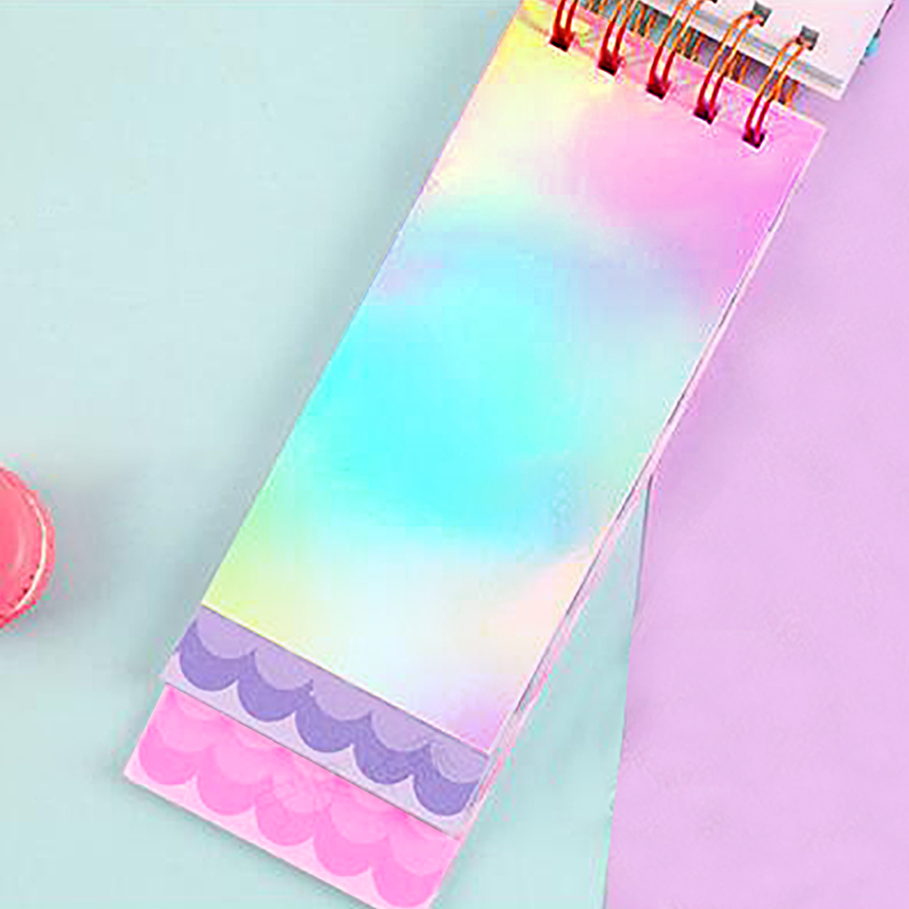 Cute Cartoon Mermaid Book Student School Writting Notebook Girl Flip Sequins Diary Book Set With Pen Keychain Children