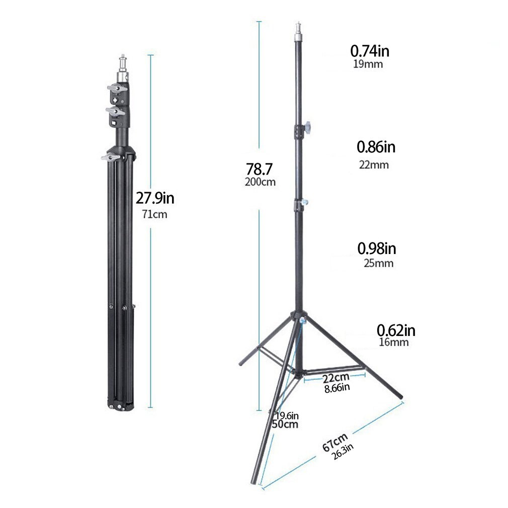 Outdoor Broadcast Rack Retractable Tripod 200cm Foldable Microphone Stand Non Contact Thermometer Bracket