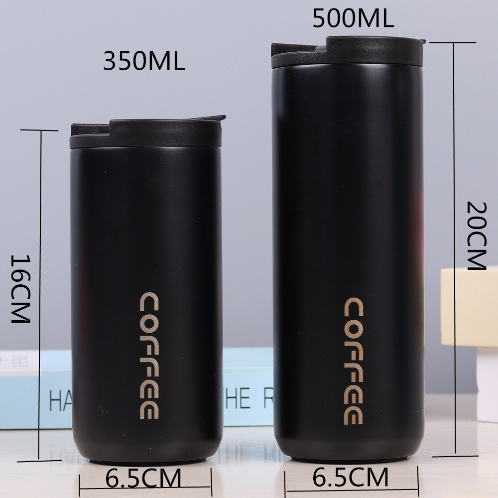 Taza de café de acero inoxidable para hombre, frasco de vacío Simple de Color degradado, a la , para oficina, práctica taza recta, novedad, , 304