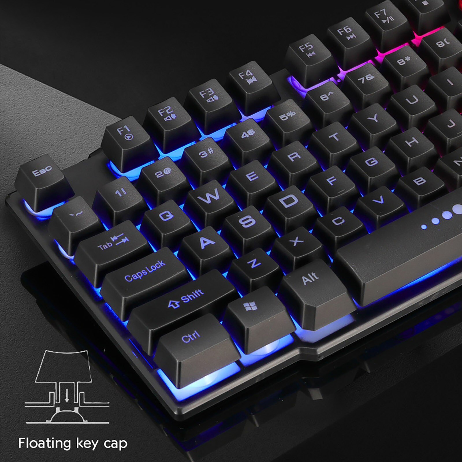 Keyboards And Mouses Combo Gaming Mechanical Highly Waterproof Color Breathing Cool Backlight 104 Keys Keyboards And Mouses Sets