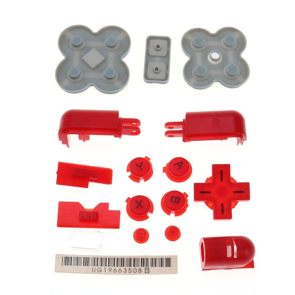 Jcd Voor Ds Lite Geleidende Rubber Knop Pad Set Een B X Y L R D Pad Cross Button Volledige knop Set Vervangende Onderdelen Voor Ndsl Dsl: Rood