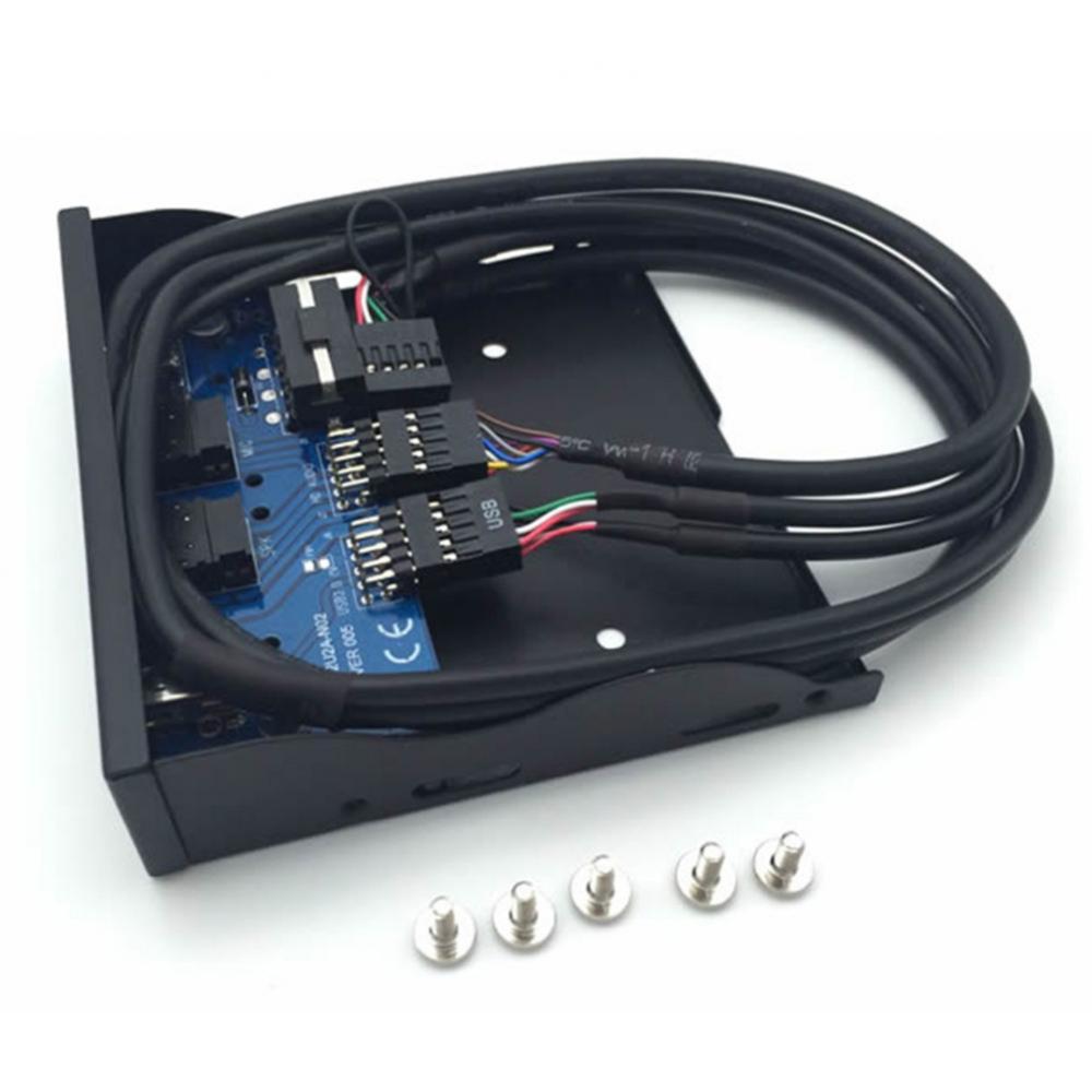 3.5inch USB2.0 9PIN HUB HD Audio Output Floppy Drive Expansion Front Panel