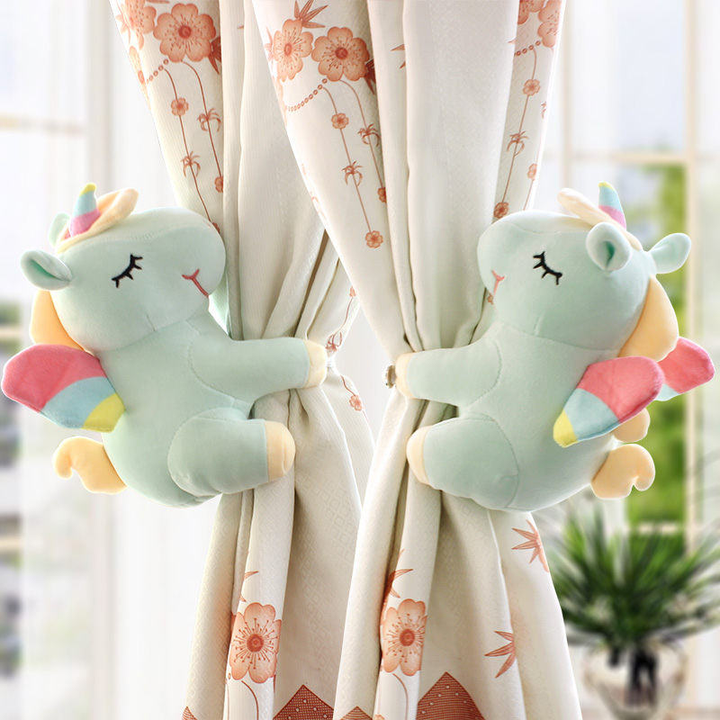 2pcs/set Cartoon Unicorn Curtain Tieback Holder Hooks Tie Backs Children Room Decoration Accessories Holdback Curtain Strap Hook
