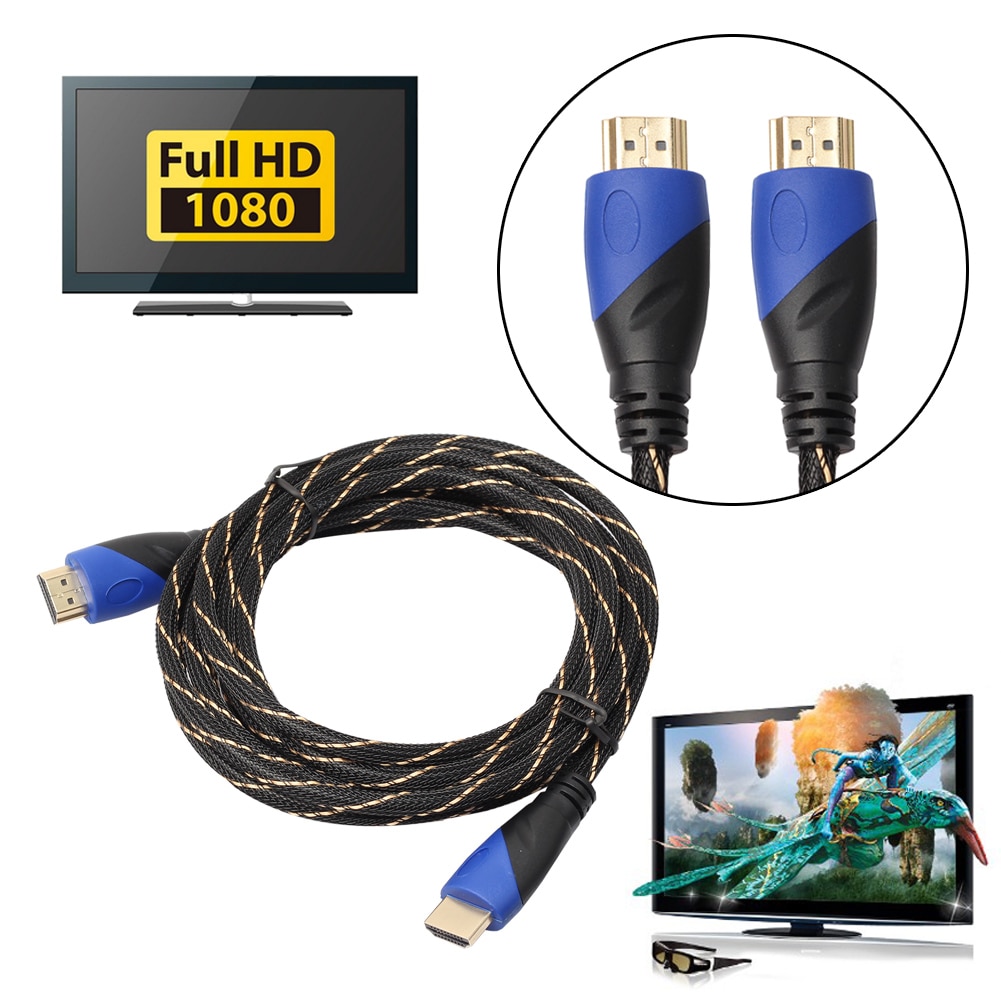 ALLOYSEED Braided HDMI Cable V1.4 AV HD 3D for PS3 Xbox HDTV Meters 1080P 720P Fully HDCP compliant Male to Male HDMI cord