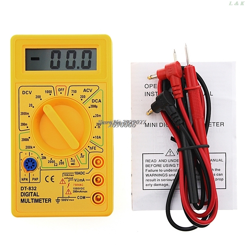 Professionele DT832 Digitale Multimeter Lcd Dc Ac Voltmeter Ampèremeter Ohm Tester APR27_30 M10