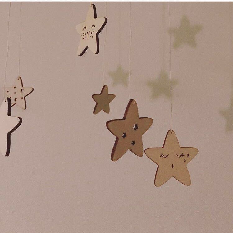 60cm * 23cm DIY Ins Nordic Wind Houten Ster Wind ChimesDecor Banner Babykamer Decoratie Beddengoed Bumpers Kids party Ballen Kids