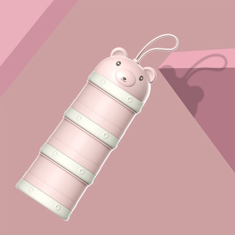 3 Layer Baby Food Storage Box Portable Mini Baby Feeding Milk Powder Container Organizer Box Food Storage Container: pink B03