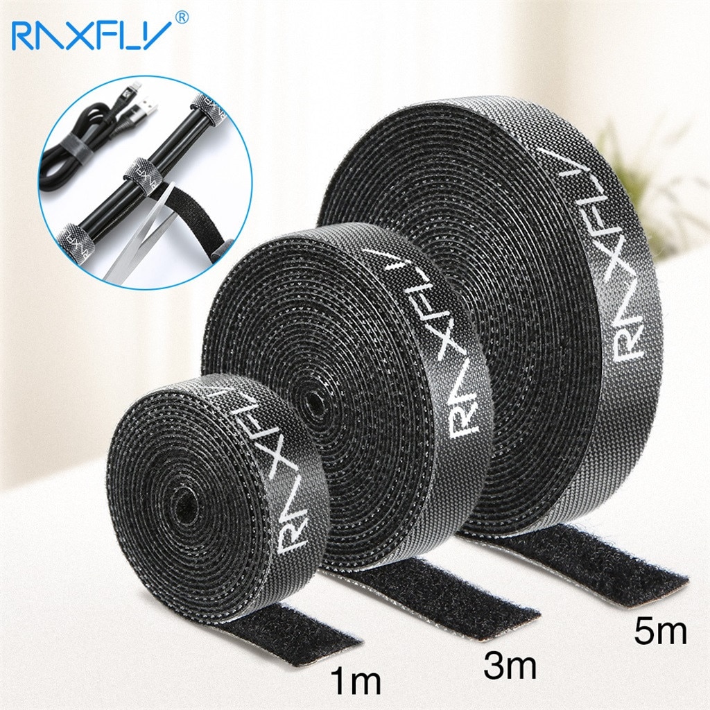 1/3/5M Ultra Thin Micro Soft Nylon Hook Buckled bandage Loop Fastener Magic Tape Clip Holder Cable Ties Strap Office Organizer