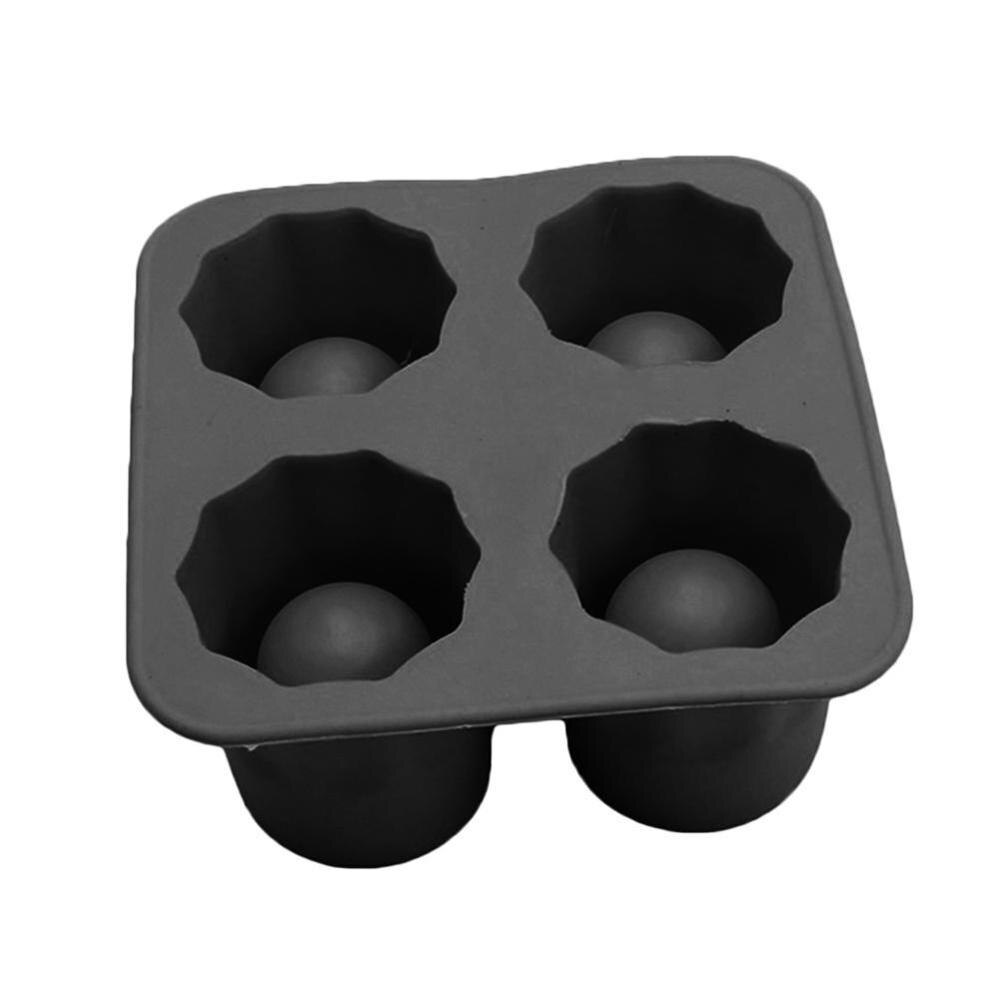 4 tasses forme Silicone moule à glaçons tireurs tir verre glace moule bac à glaçons été barre fête bière glace boisson outil accessoires: Black