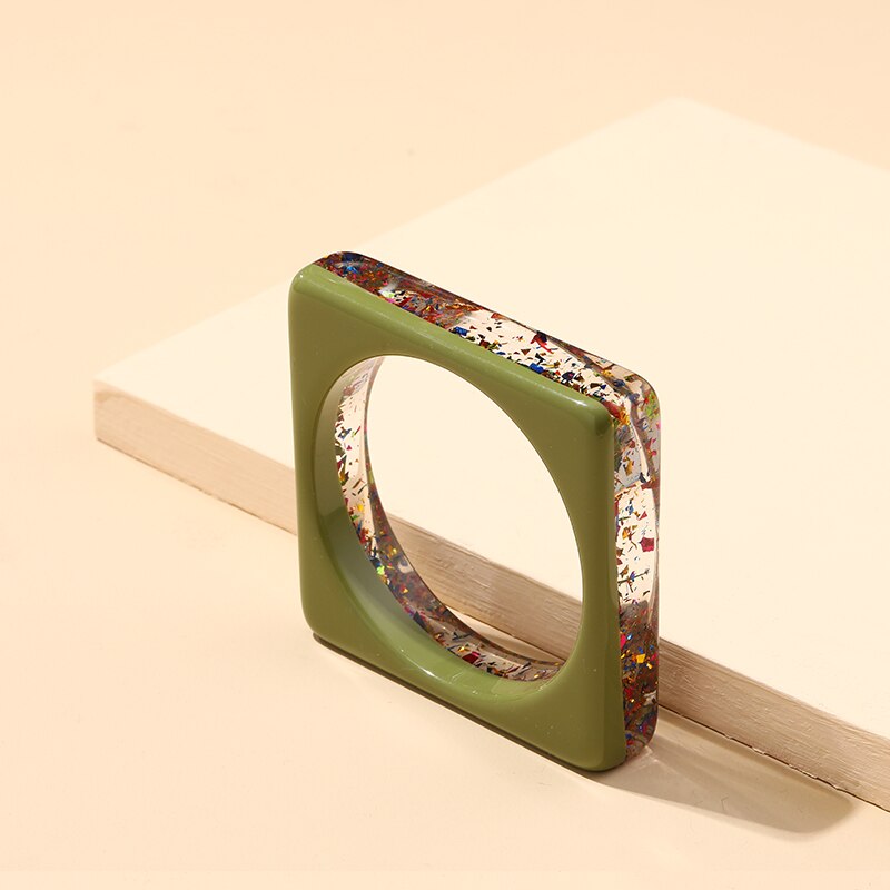 GuanLong Shiny Indian Geometric Bracelets Bangles For Women Korean Acrylic Resin Custom Charms Bangle With: KB205-4