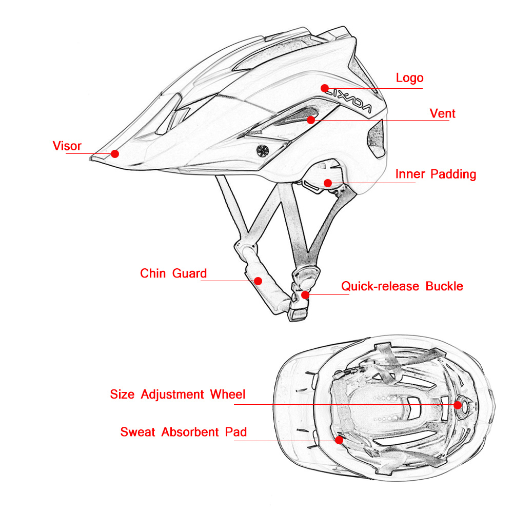 Lixada Unisex Fiets Helm Mtb Road Helm Capacete Eps 13 Vents Integraal-Gegoten Fietshelm Voor Casco Bicicleta