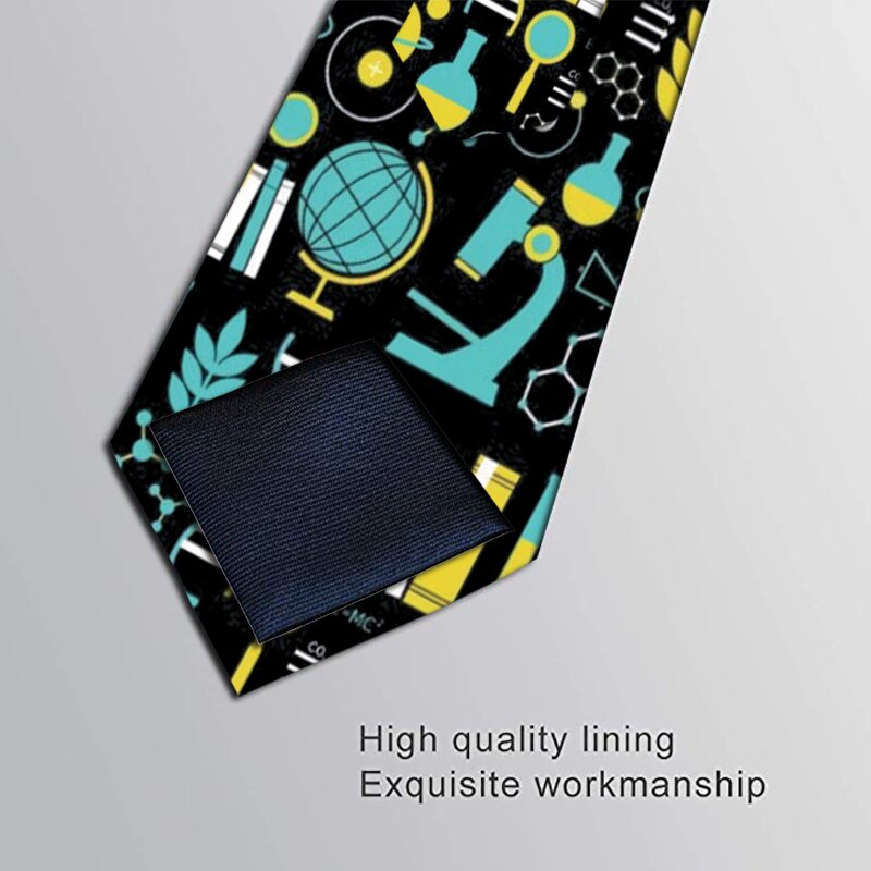 Tieteellinen symboli 8cm kravatti miehille unisex matemaattinen kaava rento polyesteri miesten solmio juhlat häätarvikkeet solmio