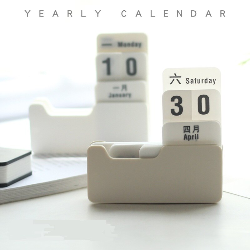 Mini Rotatable Desk Yearly Calendar Unique 100 Years Perpetual Calendar Desk Decoration