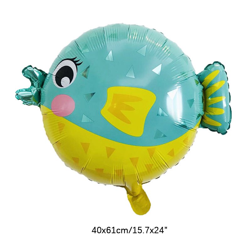 6Pcs Cartoon Seahorse Foil Balloons Crab Dolphin Marine Animal Balloons Kids Octopus Starfish Cosplay Party Props Decor: Dolphin