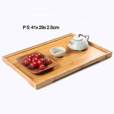 Completed Size Natural Bamboo Tea Tray Restaurant Serve Teaboard Matcha Tea Ceremony Serving Tea Set Accessory Holder: P5