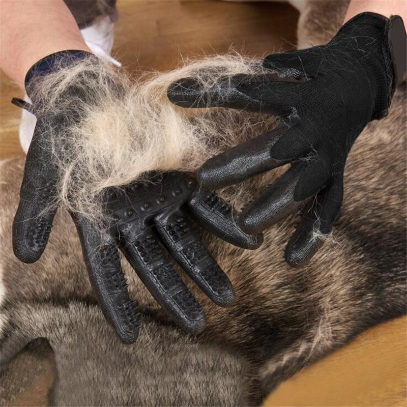 Guantes de goma suave para aseo de mascotas, cepillo de limpieza de pelo para perros, gatos y caballos, peine de masaje para mascotas