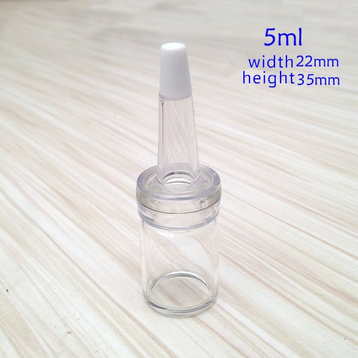 Mini heldere en bruine glazen flesjes 3,5,7,8,10,12ml met zachte plastic druppelaar, ideaal voor het herverpakken van vloeistof: 5ml duidelijk