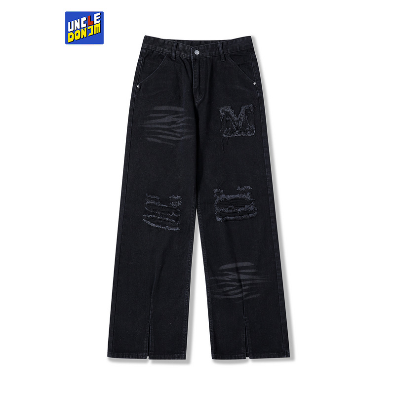 UNCLEDONJM rip jeans for men hip hop jeans biker jeans streetwear ripped jeans men jeans for men