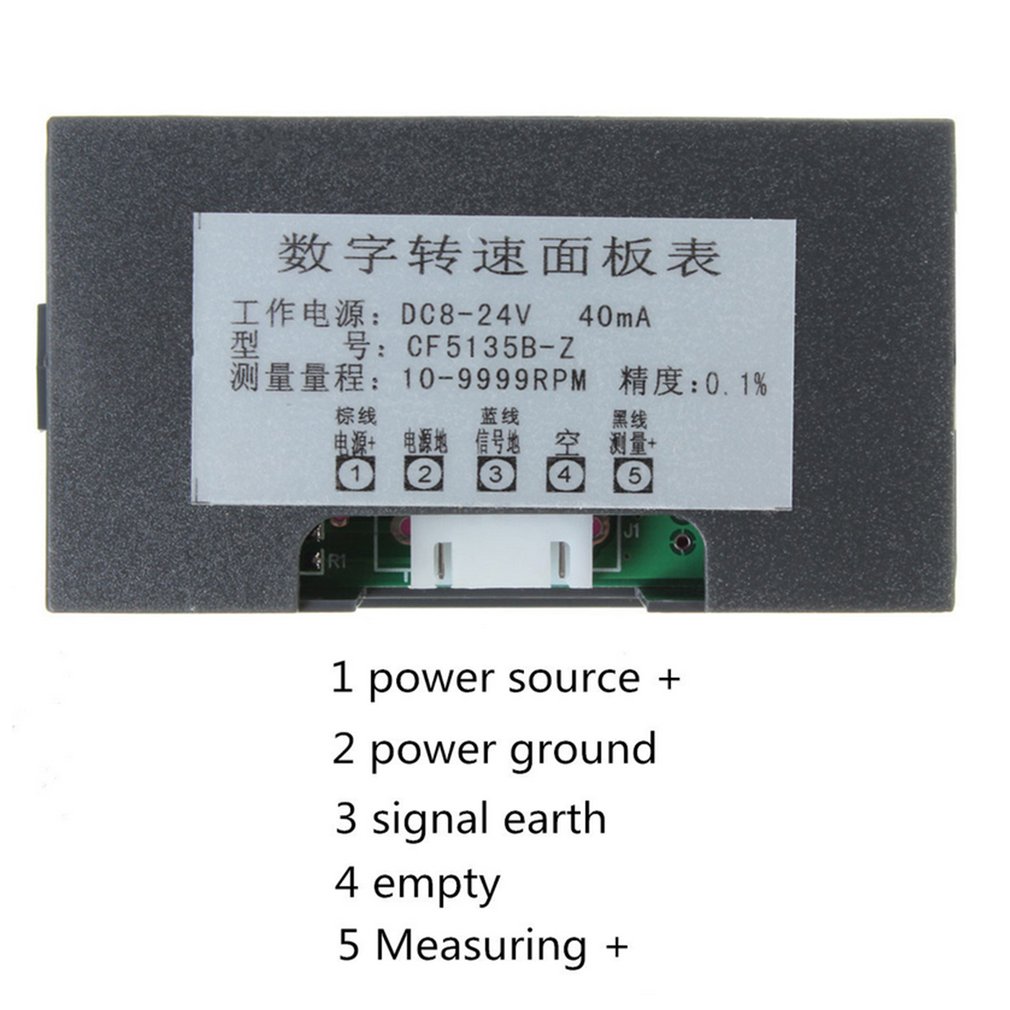 4 Digital LED Display Tachometer RPM Speed Meter High Precision Tachometer With Hall Proximity Switch Sensor NPN