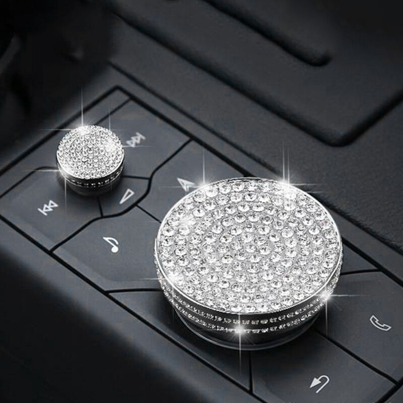 Car Diamond Center Console Multimedia Button Decoration Trim Cover for Cadillac XT4 CT6 XT5