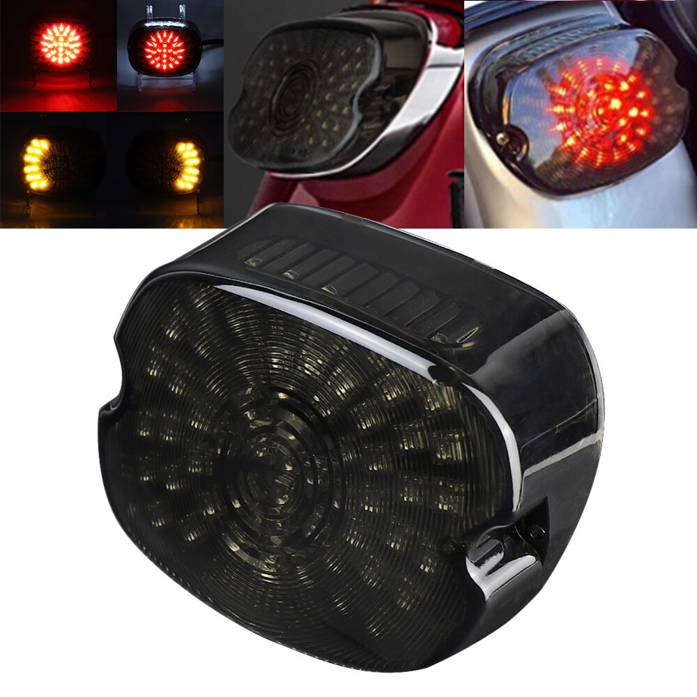 Led baglygte motorcykel plug and play bremse blinklys baglygter til sportster dyna electra glide road touring softail: Wm -ht10