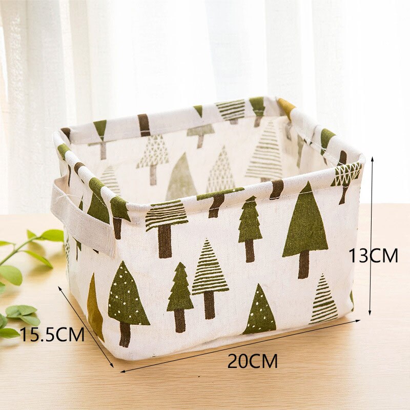 Linen Desktop Storage Basket Sundries Toy Storage Box Organizer Cosmetic Book Organizer Home Office Stationery Container Basket: 15