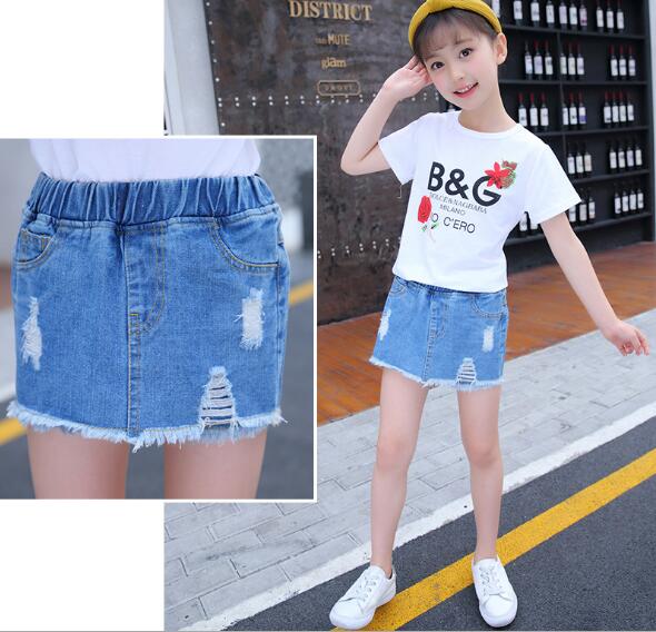 sommer kinder Kleidung Mädchen Shorts Solide Löcher Denim Dünne Baby Mädchen Shorts Für Mädchen Große Kinder Kurze Hosen jean Shorts