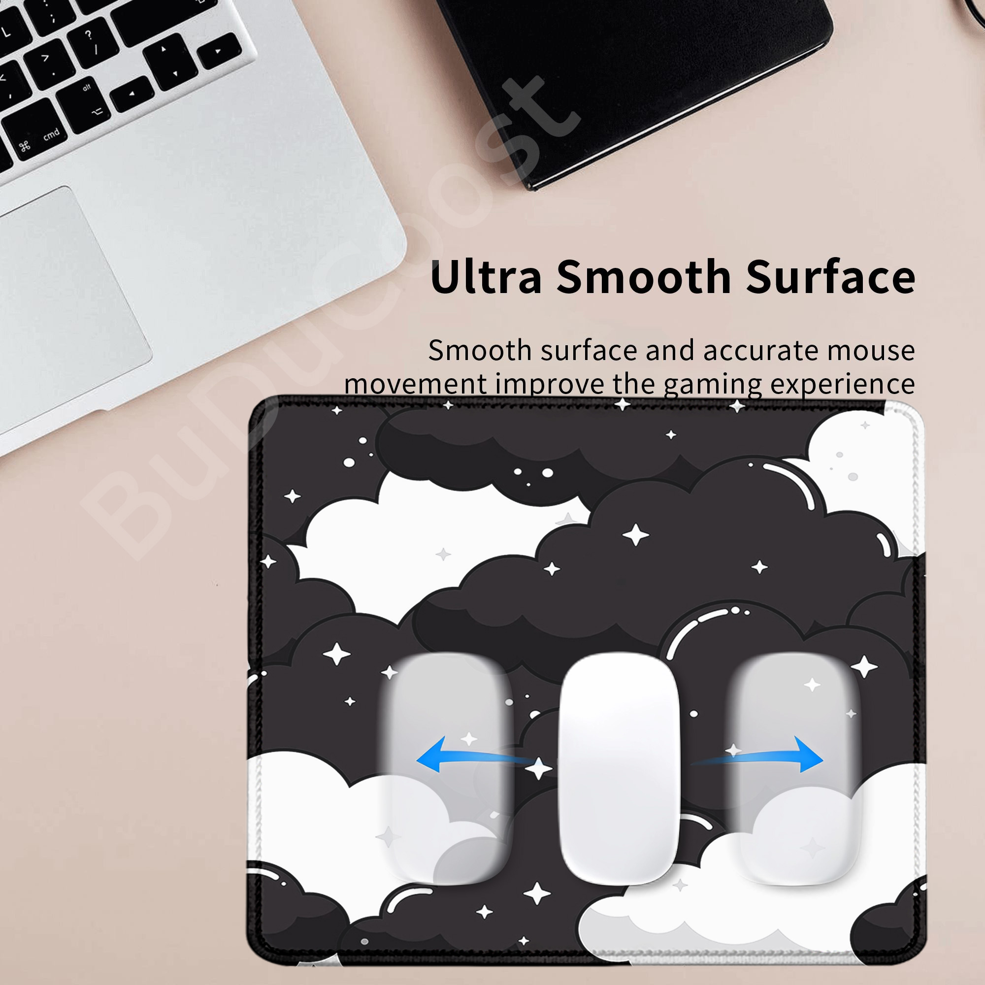 XS Bureaukleed Kawaii Roze Wolk Schattig Tafelkussen Gaming Kleine Muismatten Rubberen Toetsenbordmatten 18x22cm Antislip Beste keuze Muizen Pad