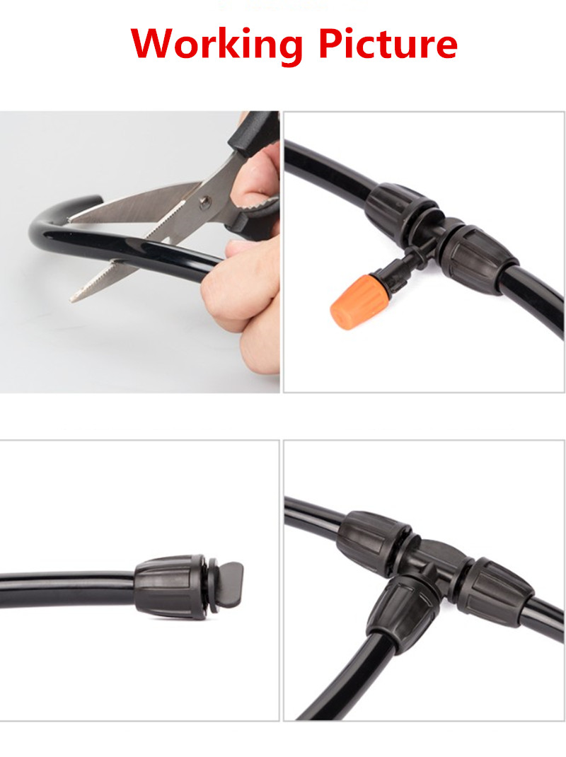 8/11mm Tuin Water PVC Slang 3/8 ''Bewatering Slang Tuinirrigatie Buis met Zwarte Snelkoppeling